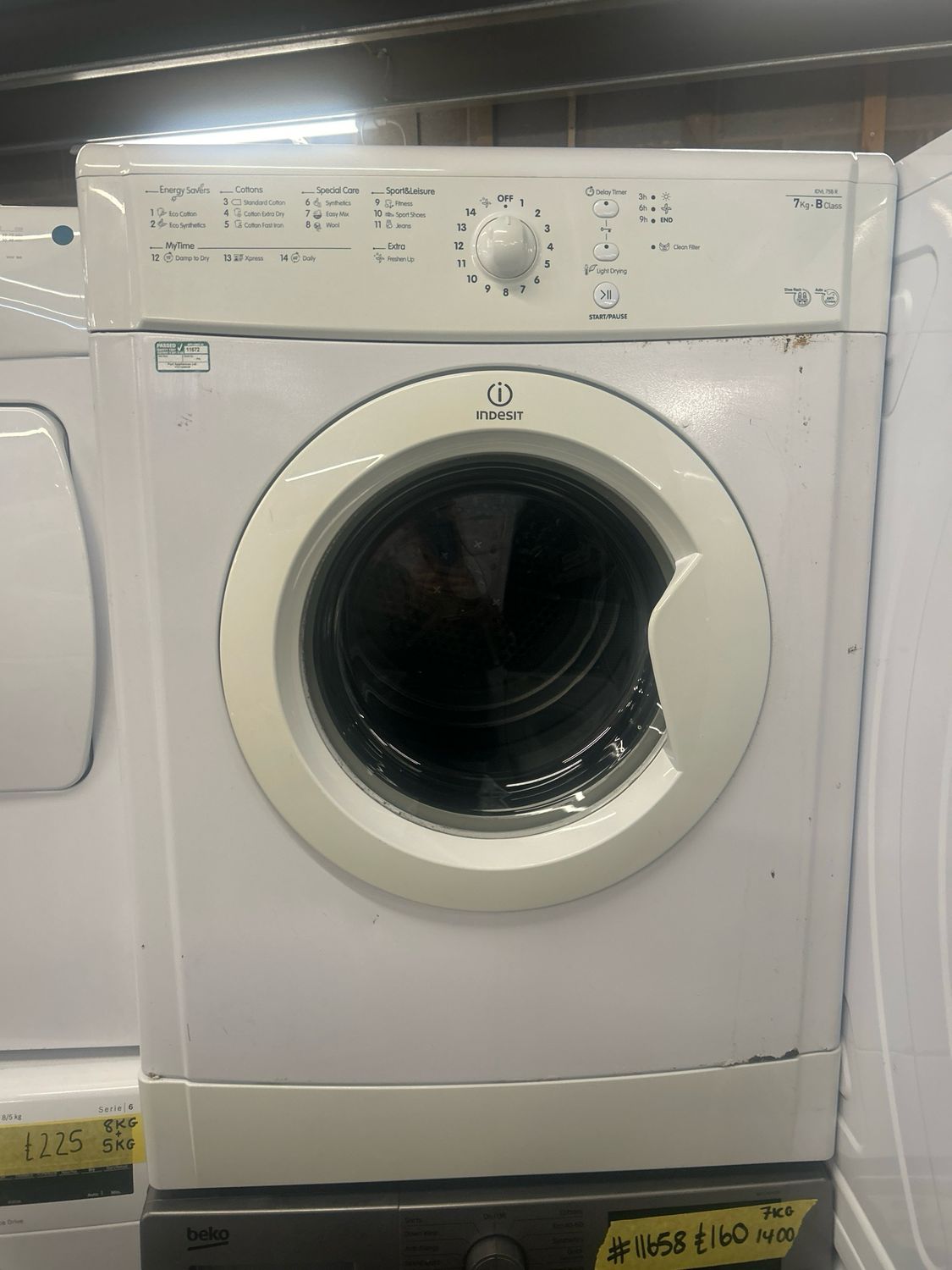 Indesit IDVL75BR 7kg Vented Dryer White