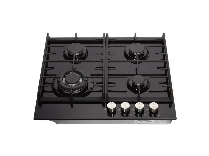 #Teknix SCGH61B 60cm Gas Hob Black Glass Brand New