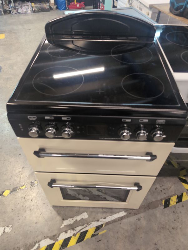 Leisure 60cm Electric cooker - Double Oven - Cream and Black