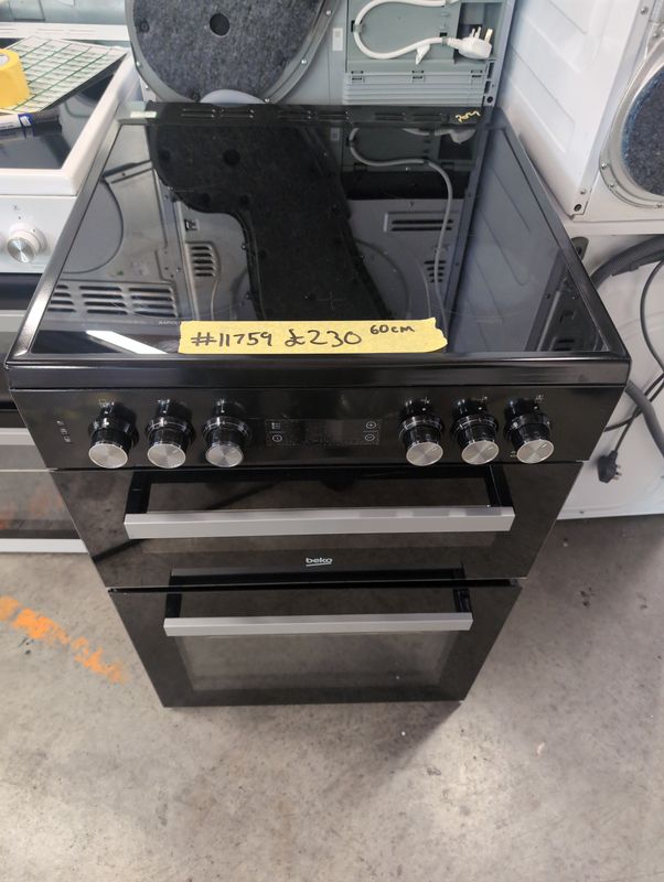 Beko 60cm Electric cooker - Double Oven - Black