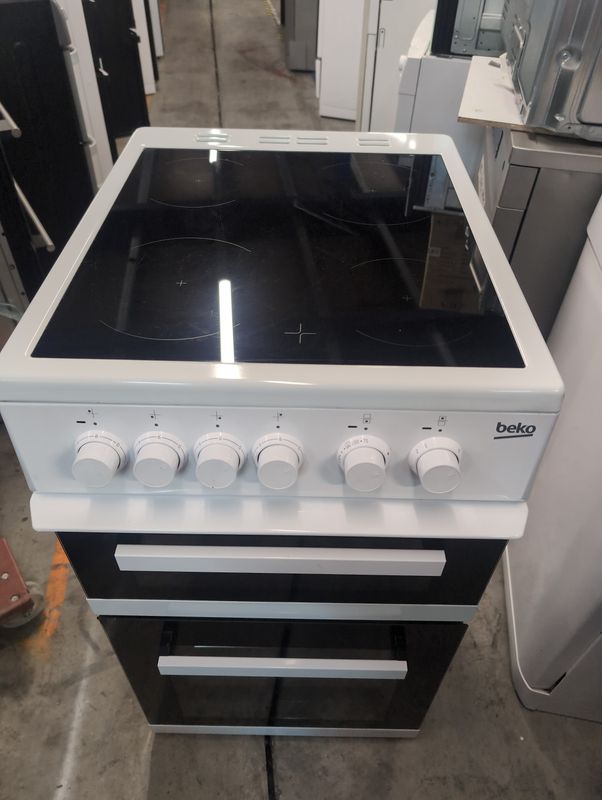 Beko 50cm Electric cooker - Double Oven - White