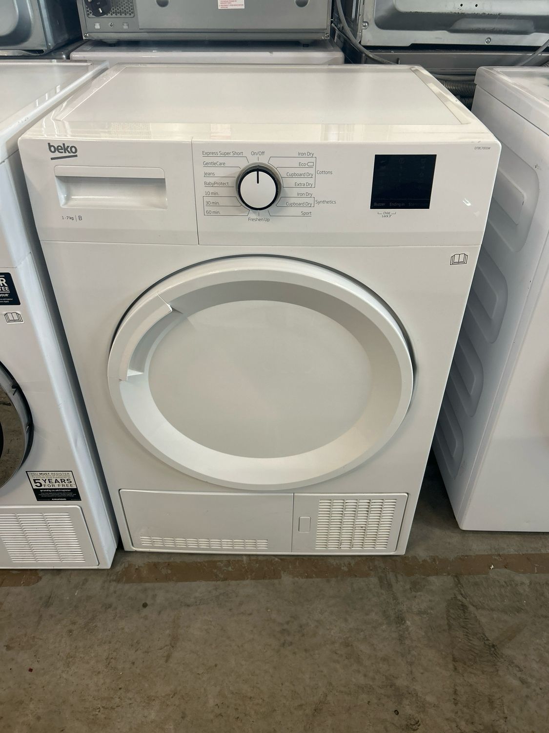 ///Beko DTBC7001W 7kg Condenser Dryer White