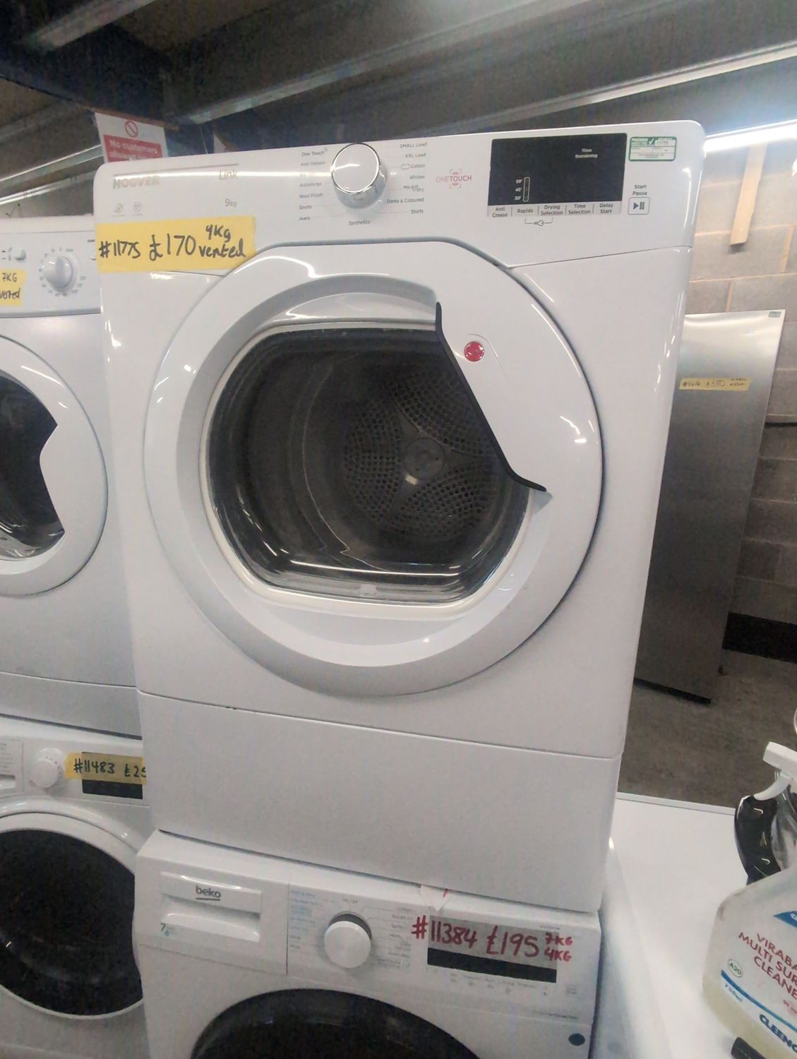 Hoover 9kg Vented Dryer White
