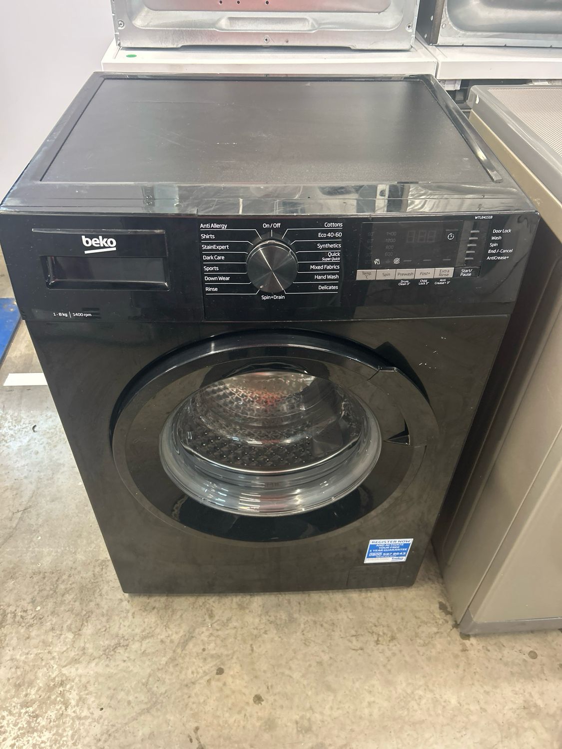 Beko WTL84151B 8kg 1400rpm Washing Machine Black