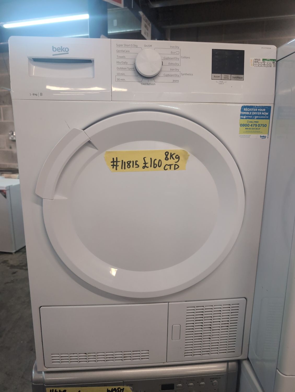 Beko DTKCE80021W 8kg Condenser Dryer White
