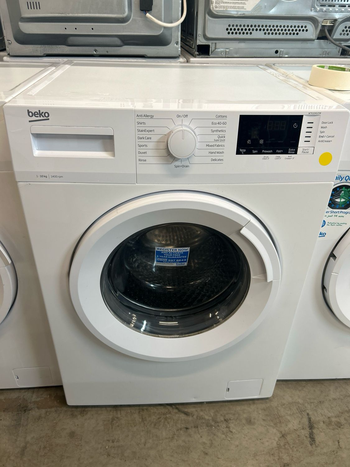 Beko WTK104121 10kg 1400rpm Washing Machine White