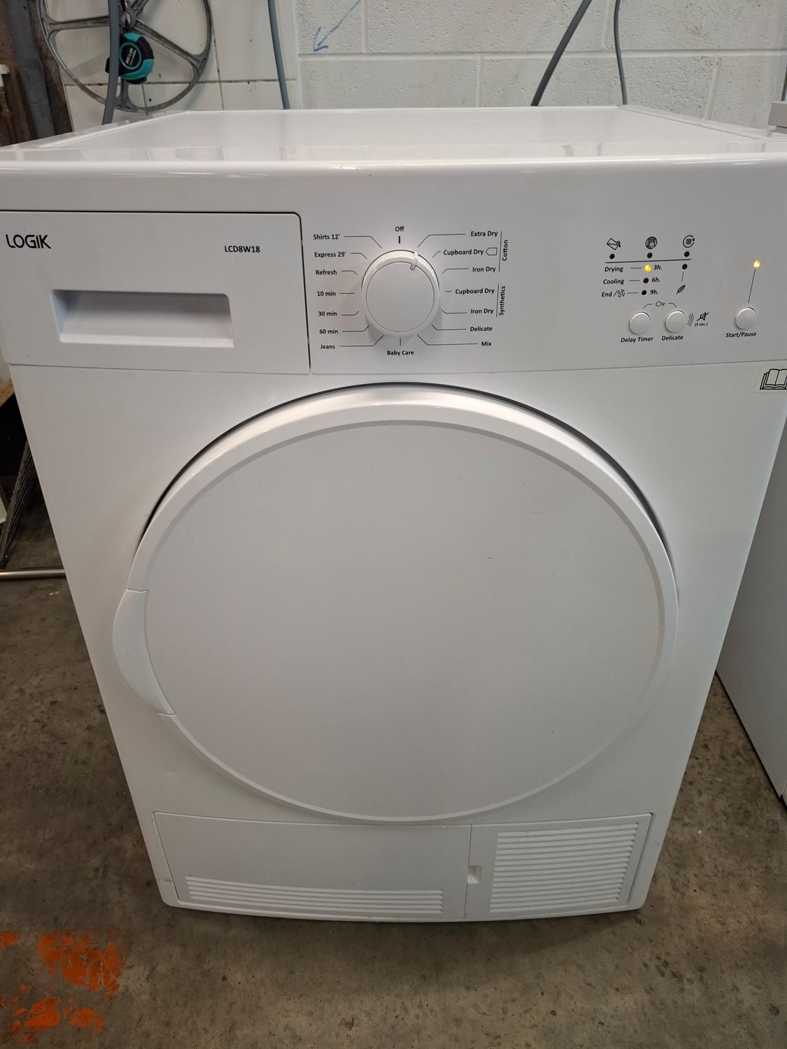Logik LCD8W18 8KG Condenser Dryer White