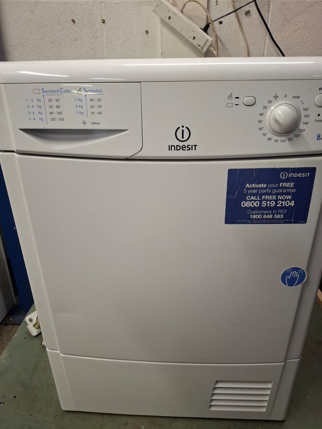 Indesit IDC85 8KG Condenser Dryer White