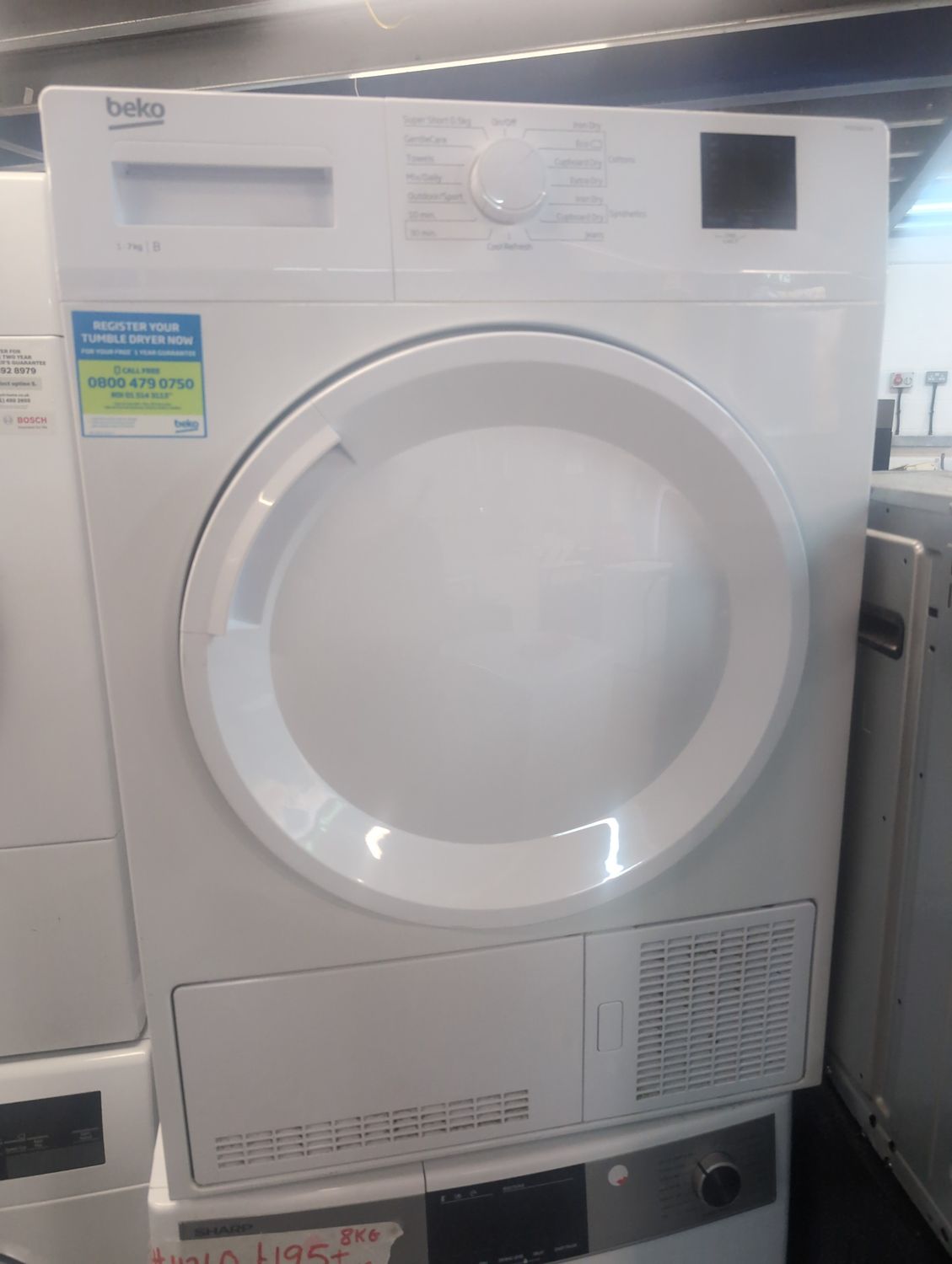 Beko DTKCE80021W 7Kg Condenser Dryer White