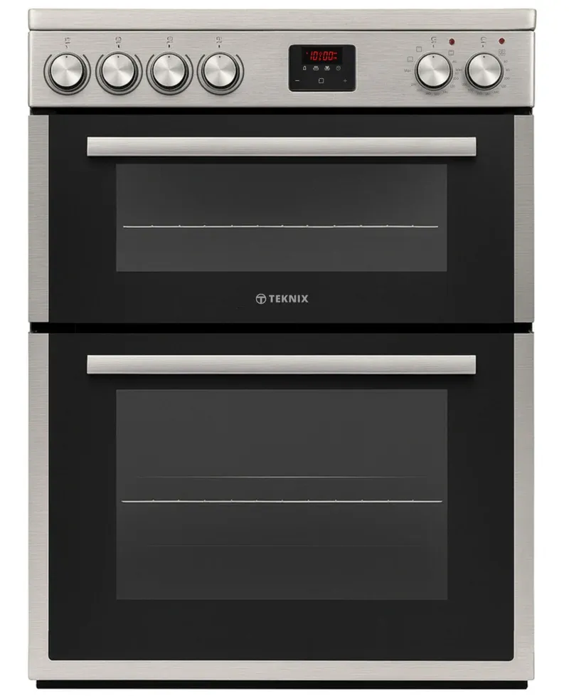 #Teknix TKED64X Ceramic Hob Double Oven Cooker 60cm Stainless Steel Brand New