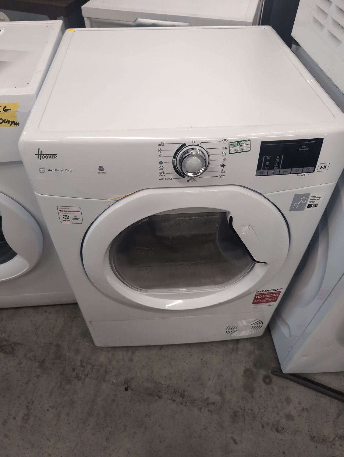Hoover HLE H8A2DE-80 8kg Heat Pump Tumble Dryer White