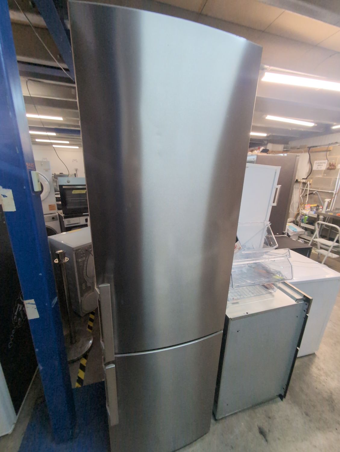 IKEA FROSTKALL Fridge Freezer Silver H199cm W60cm