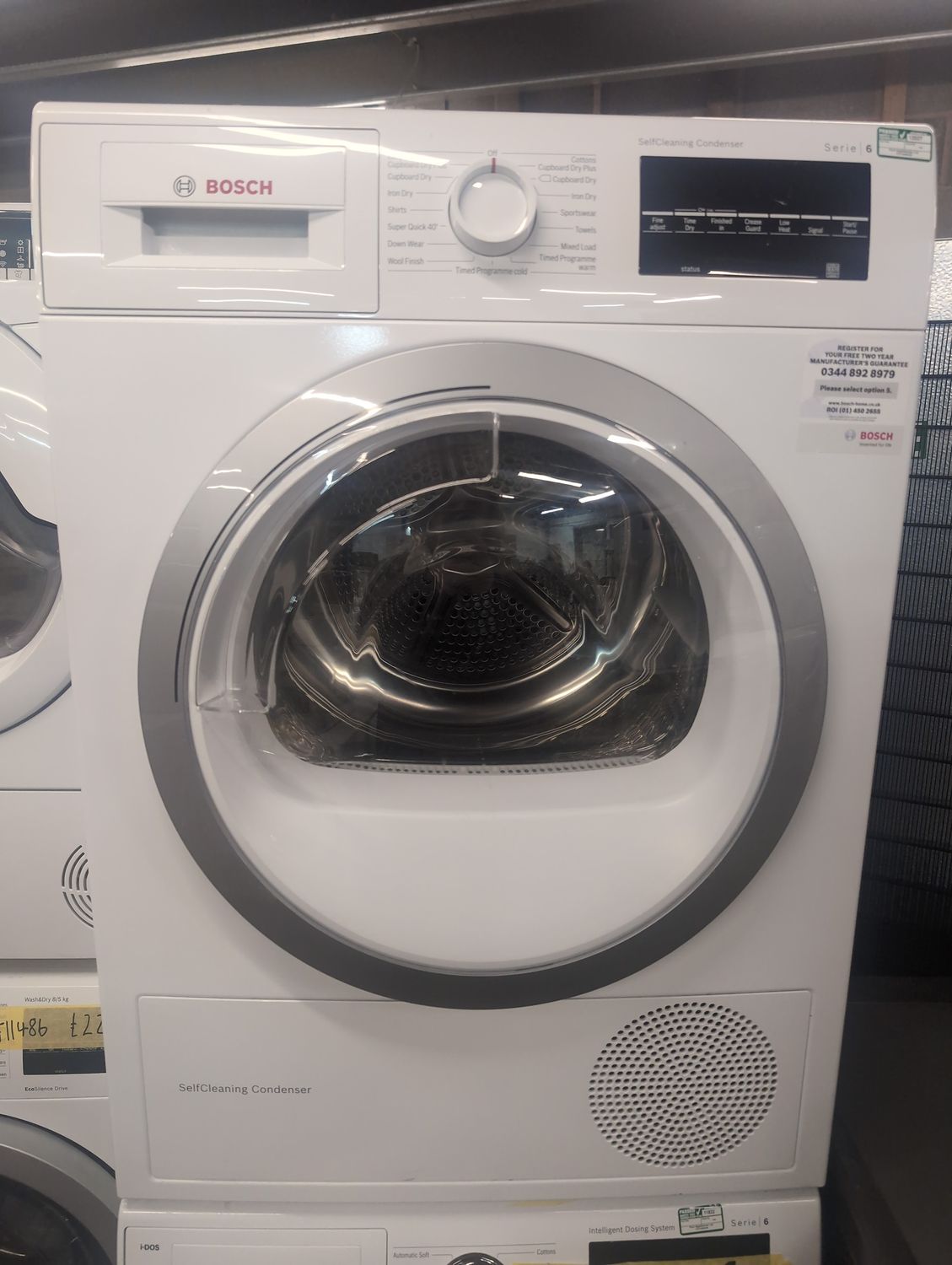 Bosch WTW85480GB 8kg Condenser Dryer White - SelfCleaning