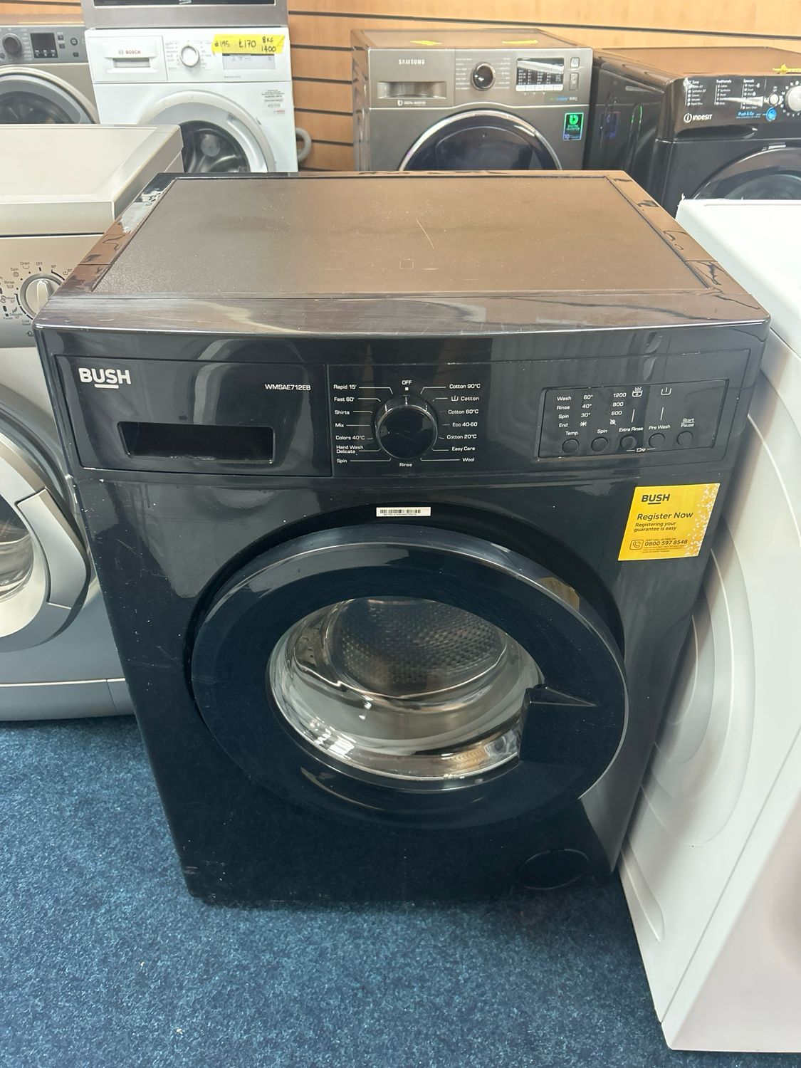 Bush WMSAE712EB 7KG 1200rpm Washing Machine Black