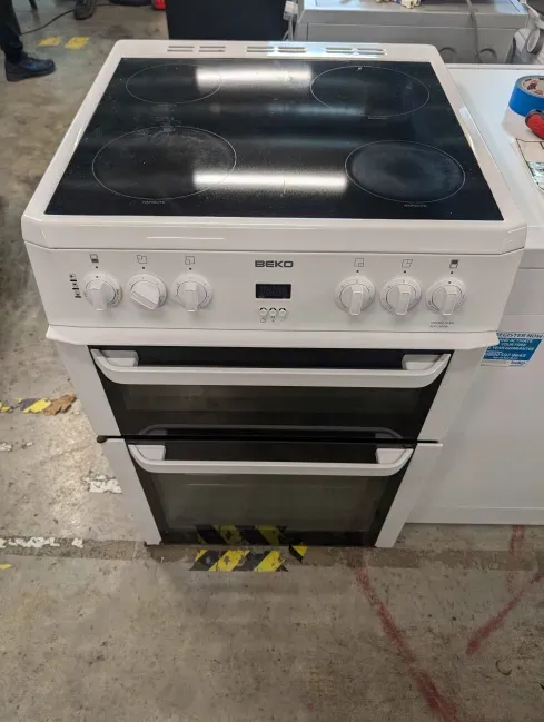 Beko BDVC664W 60cm Electric Cooker Ceramic Hobs Double Oven White