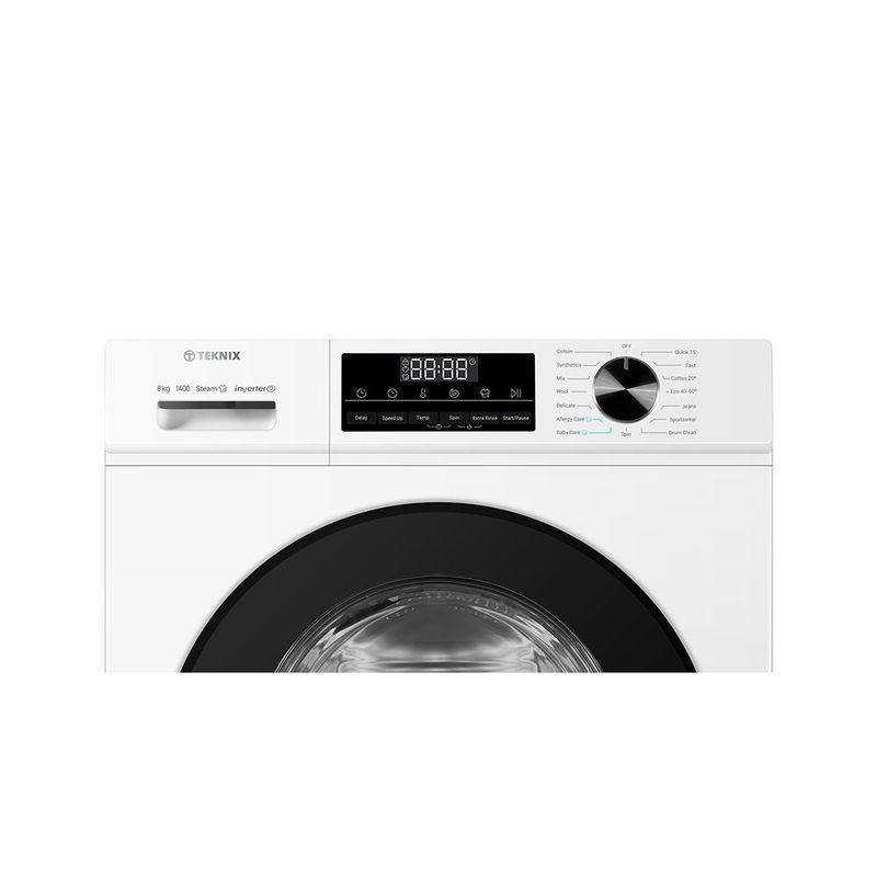 #Teknix TK3W814XW 8KG 1400rpm Washing Machine White Brand New