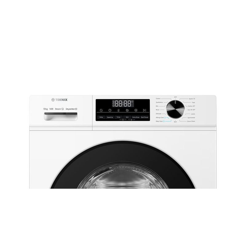 #Teknix TK3W1014XW 10KG 1400rpm Washing Machine White Brand New