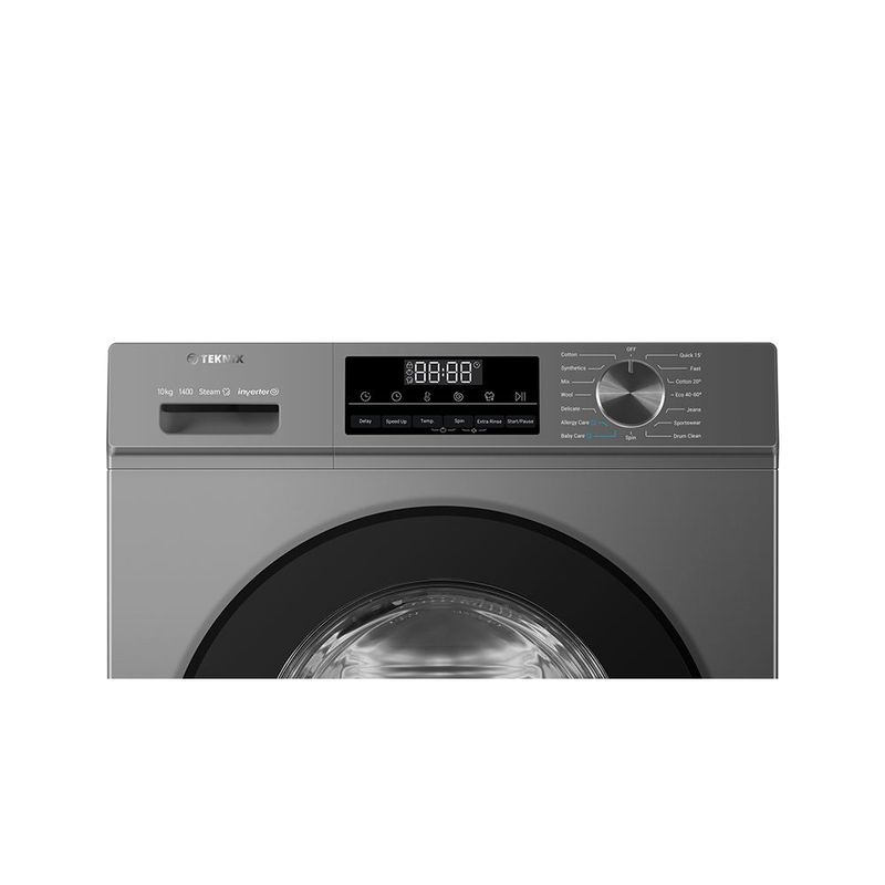 #Teknix TK3W1014XS 10KG 1400rpm Washing Machine Silver Brand New