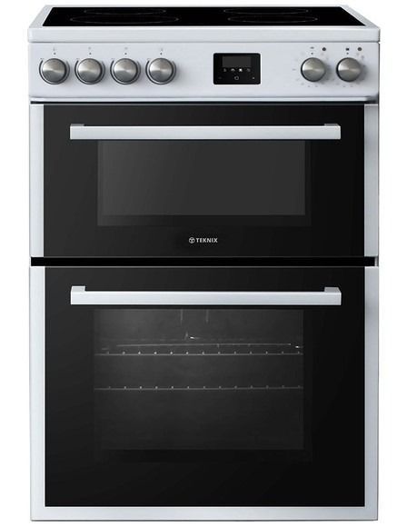 #Teknix TKED64INDW Electric Induction Cooker - Double Oven 60cm White - Brand New