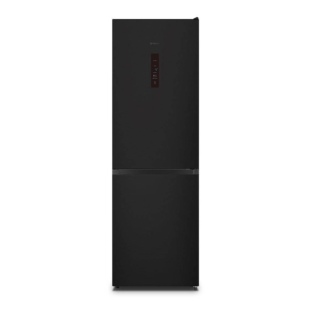 #Teknix FFH1865BIX Fridge Freezer Total No Frost Black Steel H186cm W59.5cm D59cm