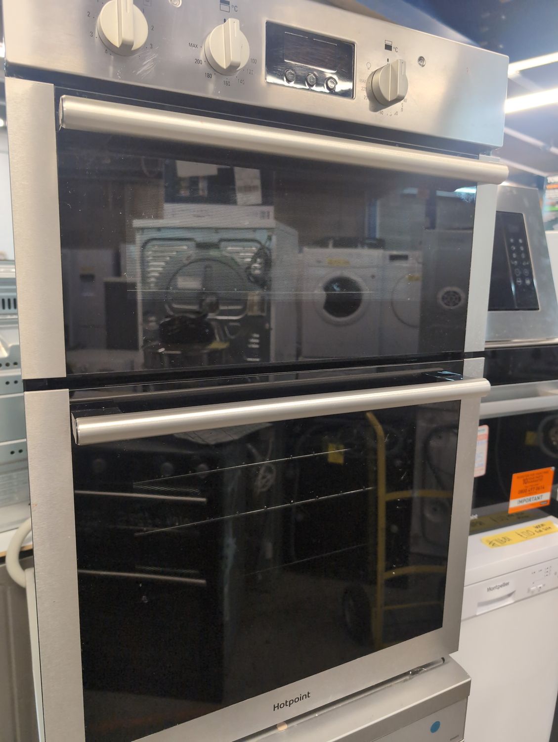 Hotpoint DD4541IX Built In Double Oven Silver H88cm W59cm D57cm
