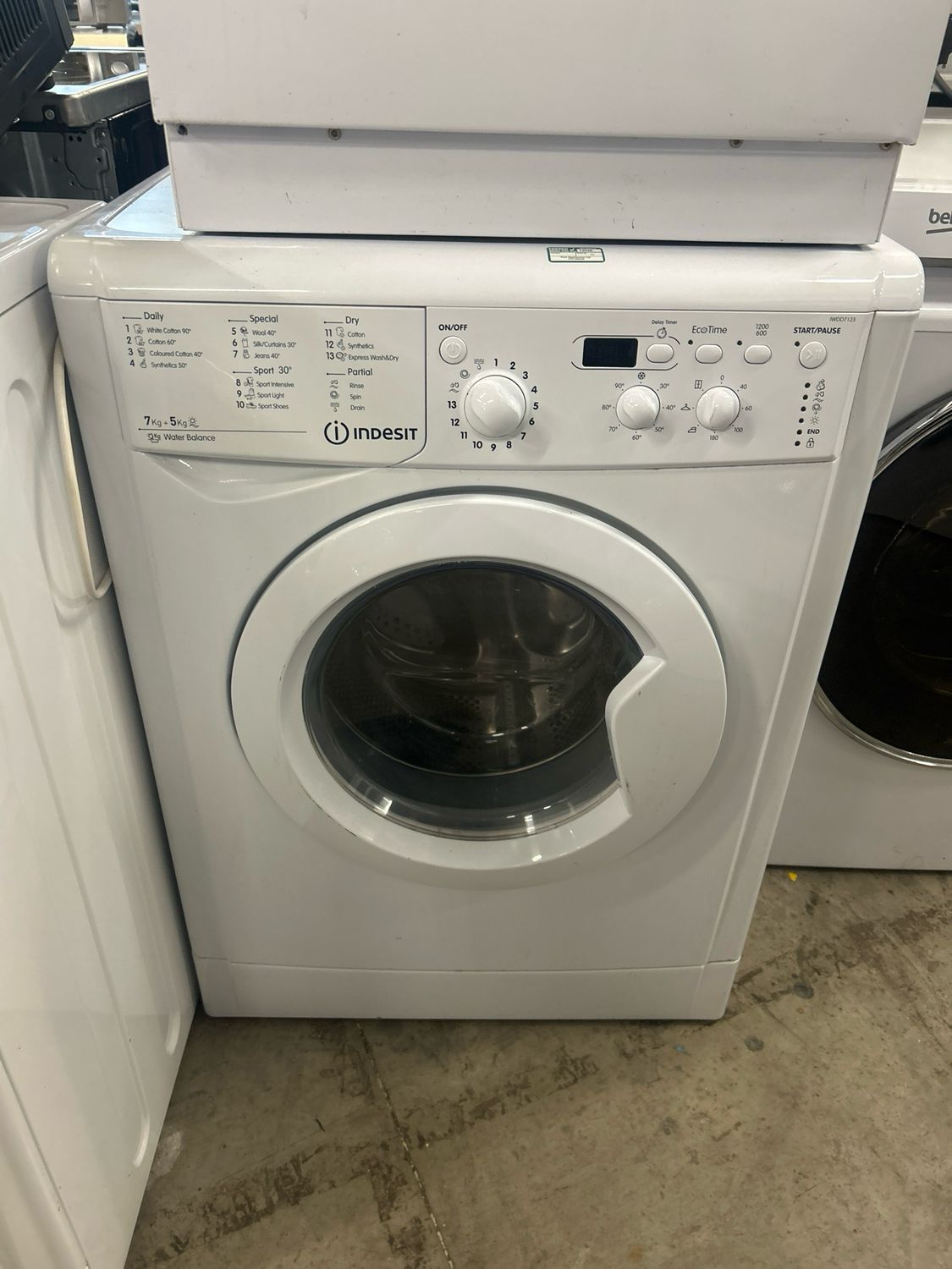 Indesit IWDD7123 7KG+5KG 1200rpm Washer Dryer White