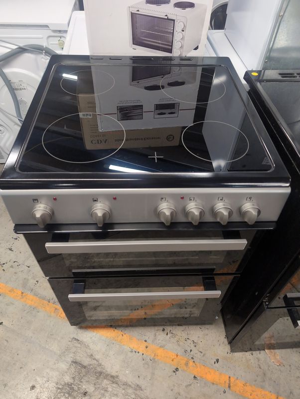Statesman EDC60S2 60cm Electric Cooker Double Oven Ceramic Hob Grey