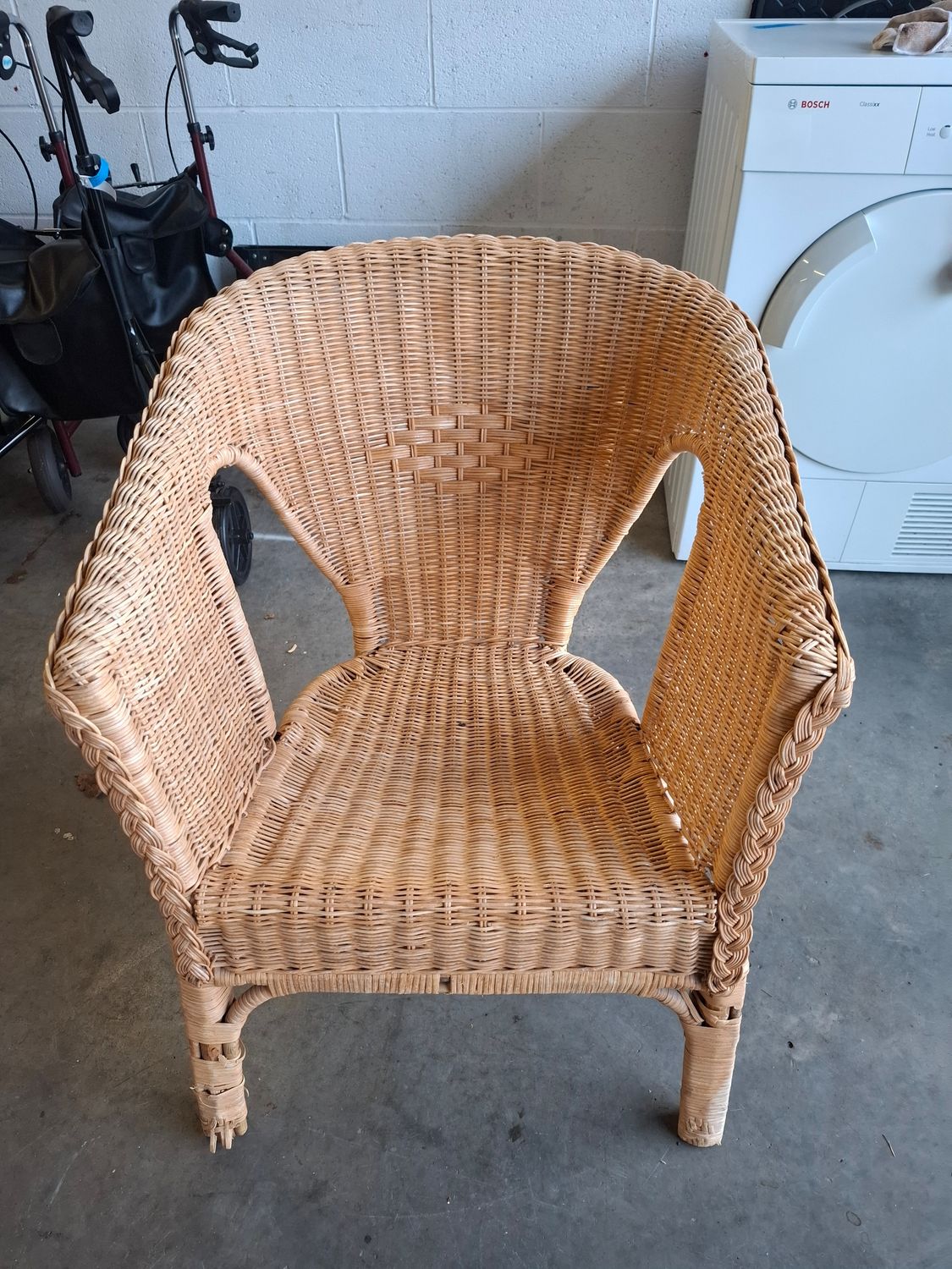 Wicker Chair H74 cm W60 cm D 60cm clr