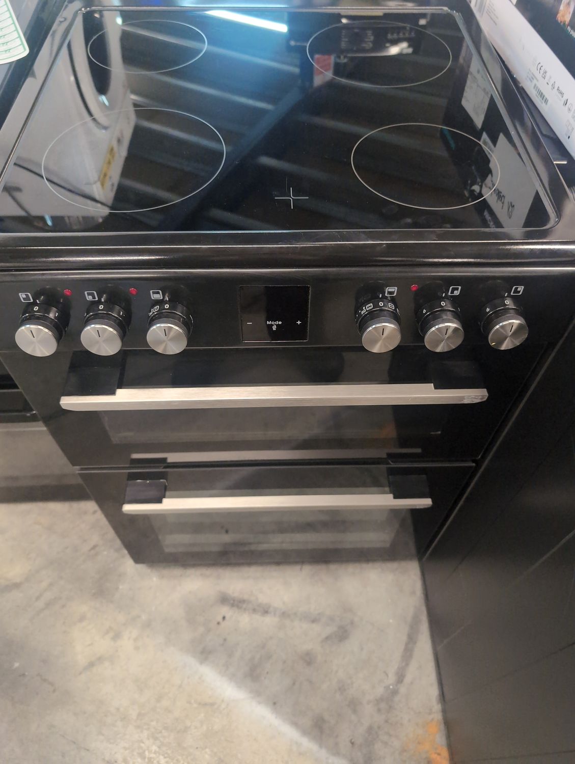 Beko KDC606822 60cm Electric Cooker Double Oven Ceramic Hob Black