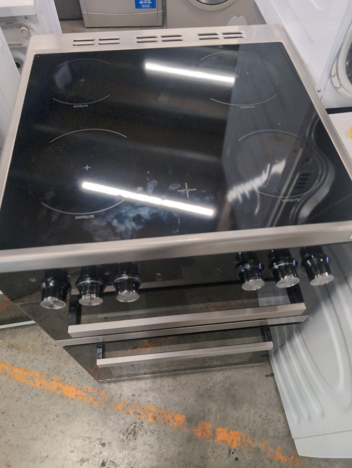 Beko JDC683X 60cm Electric Cooker Ceramic Hobs Double Oven Grey Refurbished