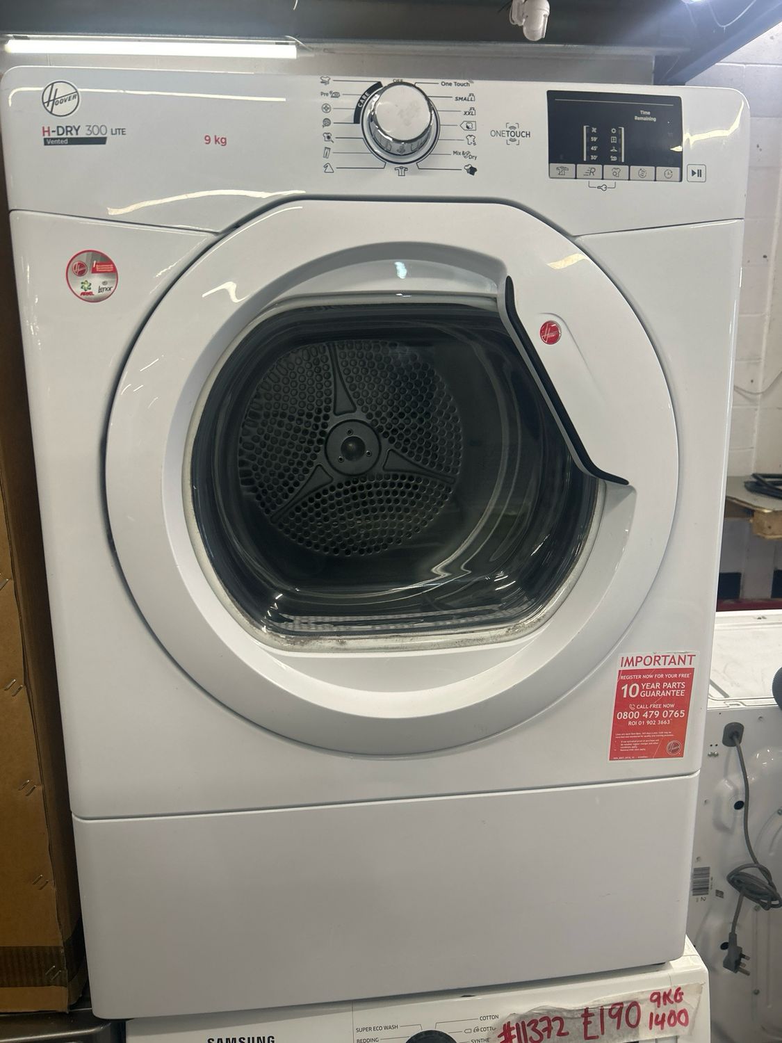 Hoover HLEV9DG-80 9KG Vented Tumble Dryer White