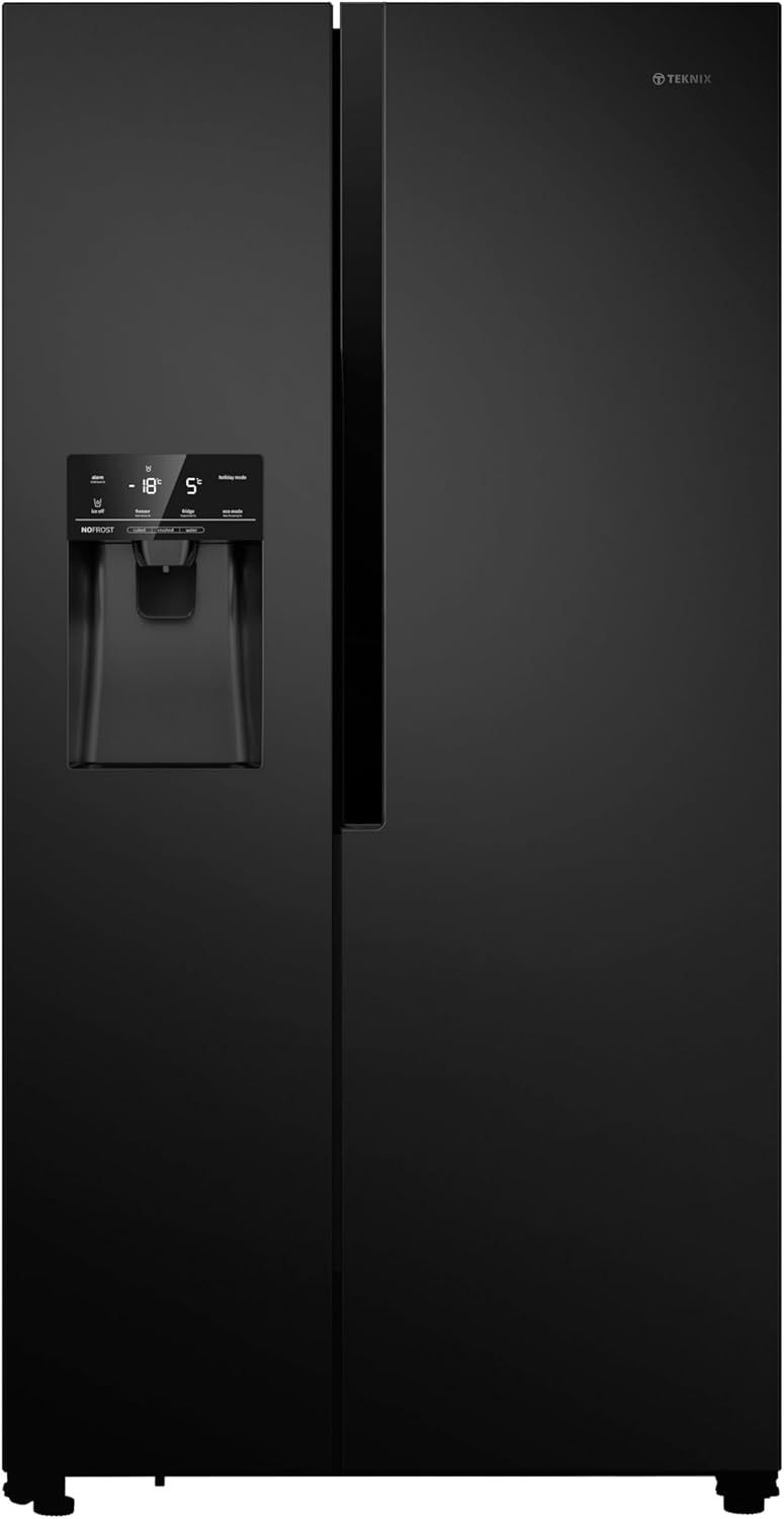 Teknix THSBS1791INBIX American Fridge Freezer Black Steel  H178.7cm W91.0cm D68.9cm