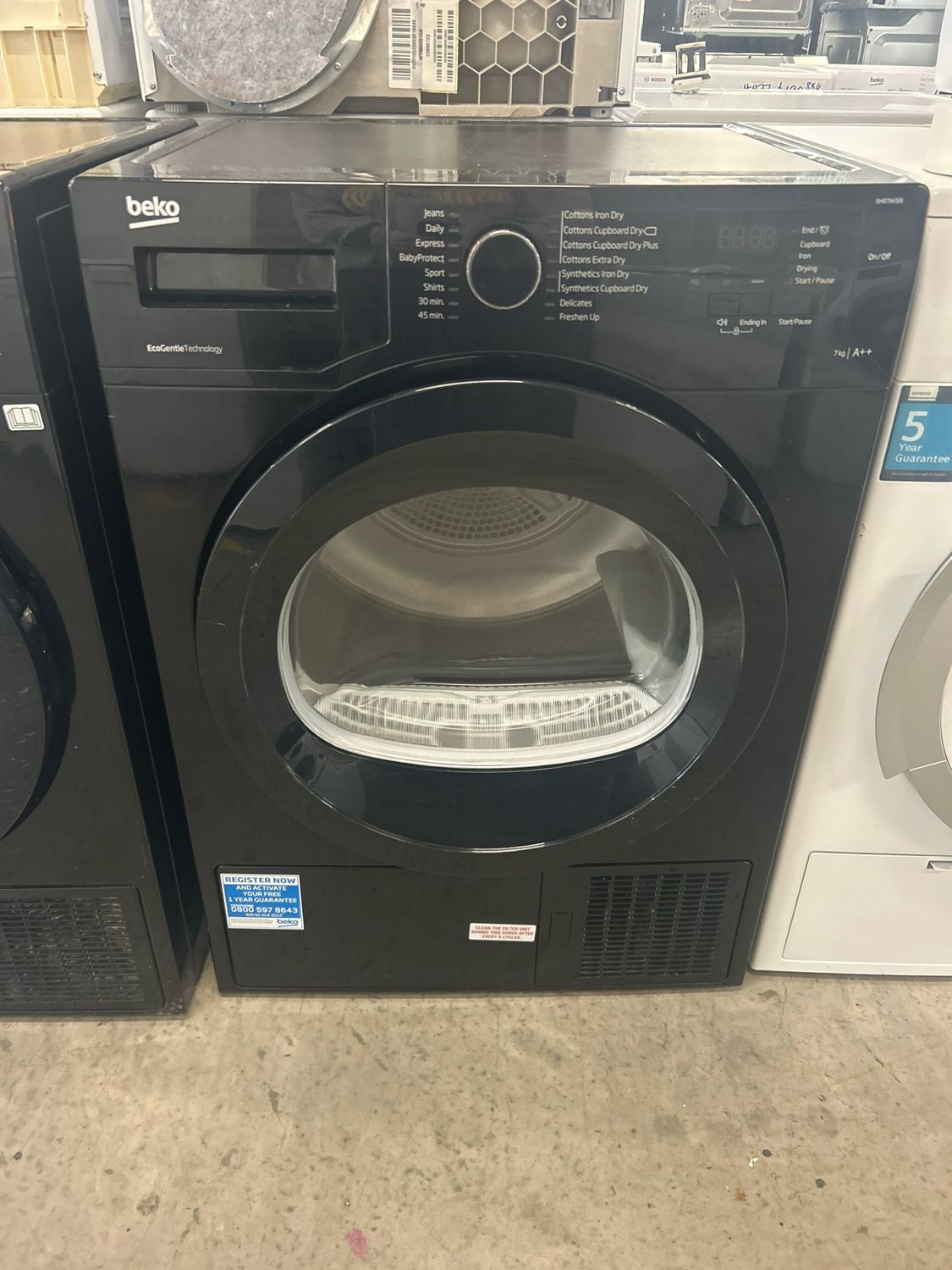 Beko DHR73431B 7kg Heat Pump Condenser Dryer Black