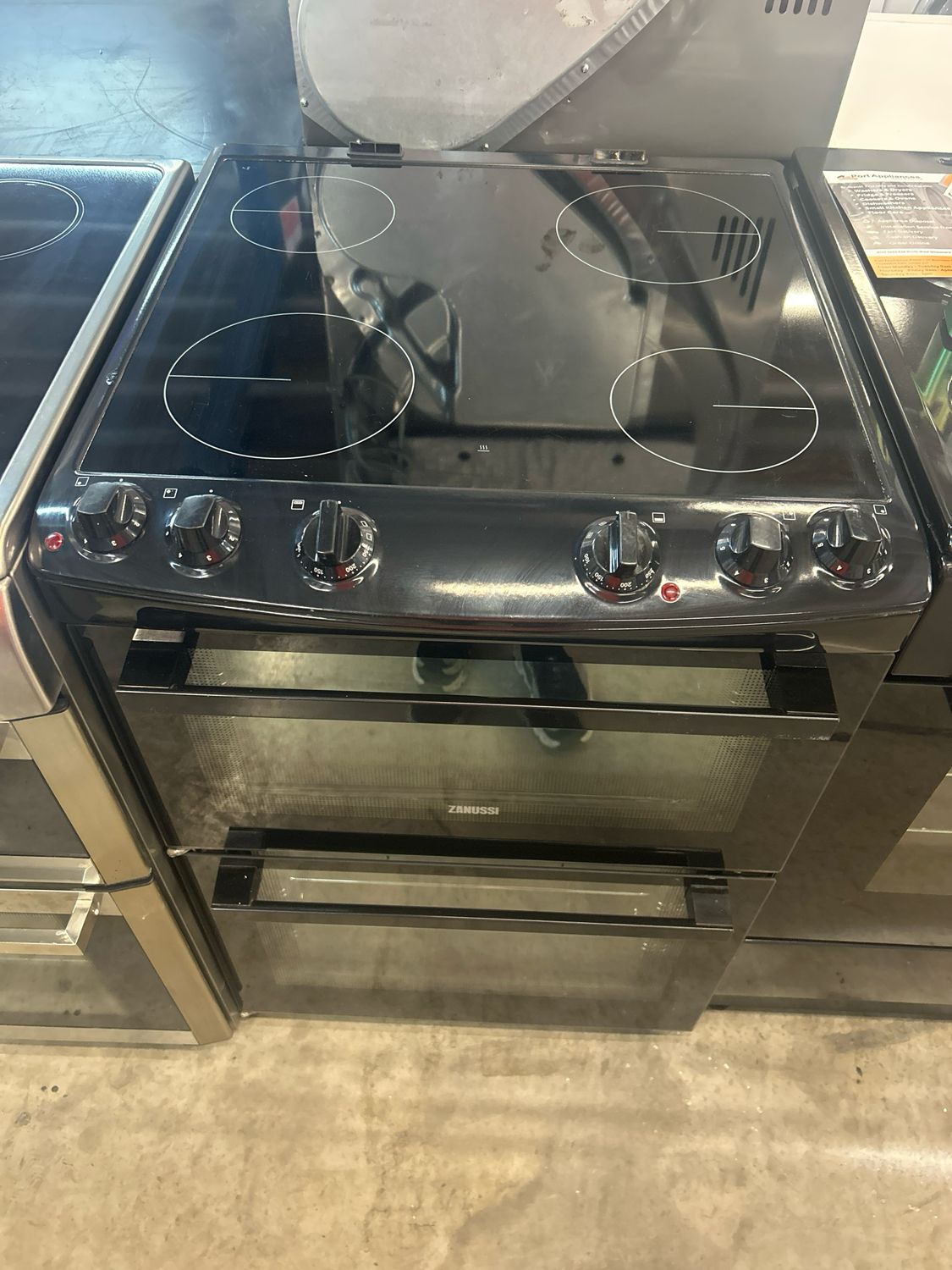 Zanussi ZCV66050BA 60cm Electric cooker Double Oven Black