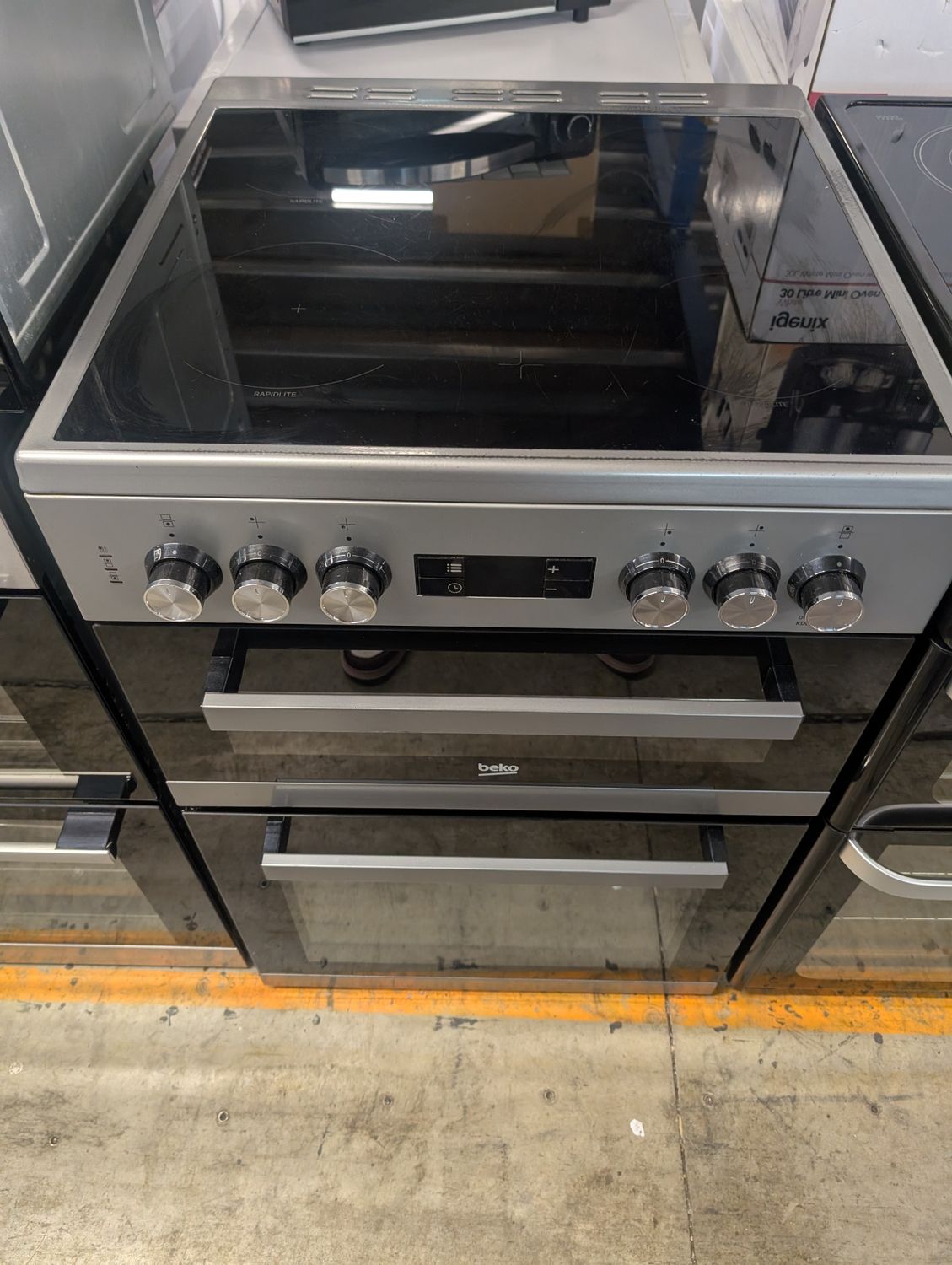 Beko KDC653S 60cm Electric Cooker Double Oven Ceramic Hob Silver