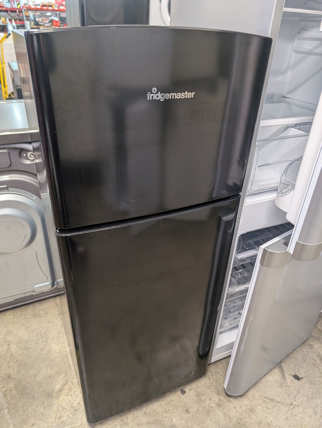 Fridgemaster MTM48120 Fridge Freezer Black Refurbished D49cm W48cm H118cm