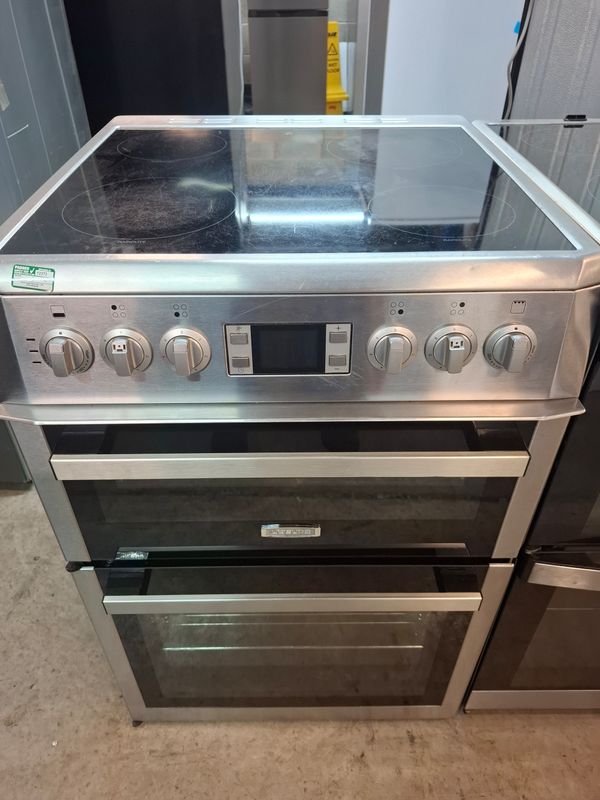 Leisure LEVC 67 X 60cm Cooker Electric Ceramic Hobs - Double Oven - Silver