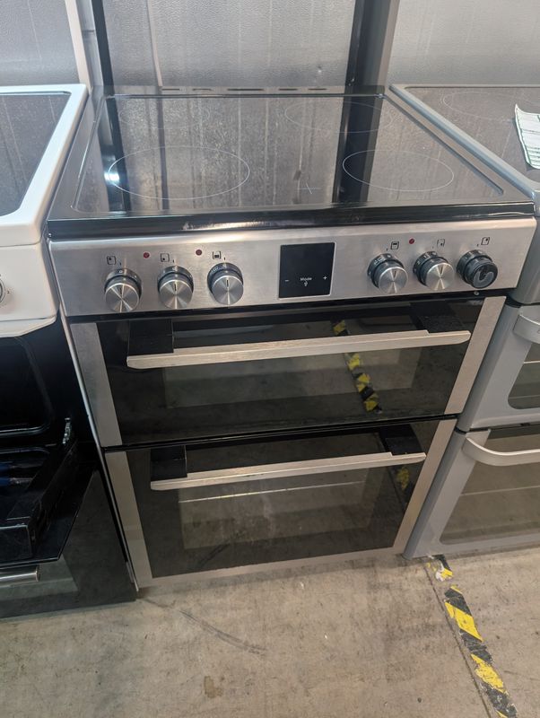 Kenwood KDC66SS19 60cm Electric Cooker Double Oven Ceramic Hob Silver