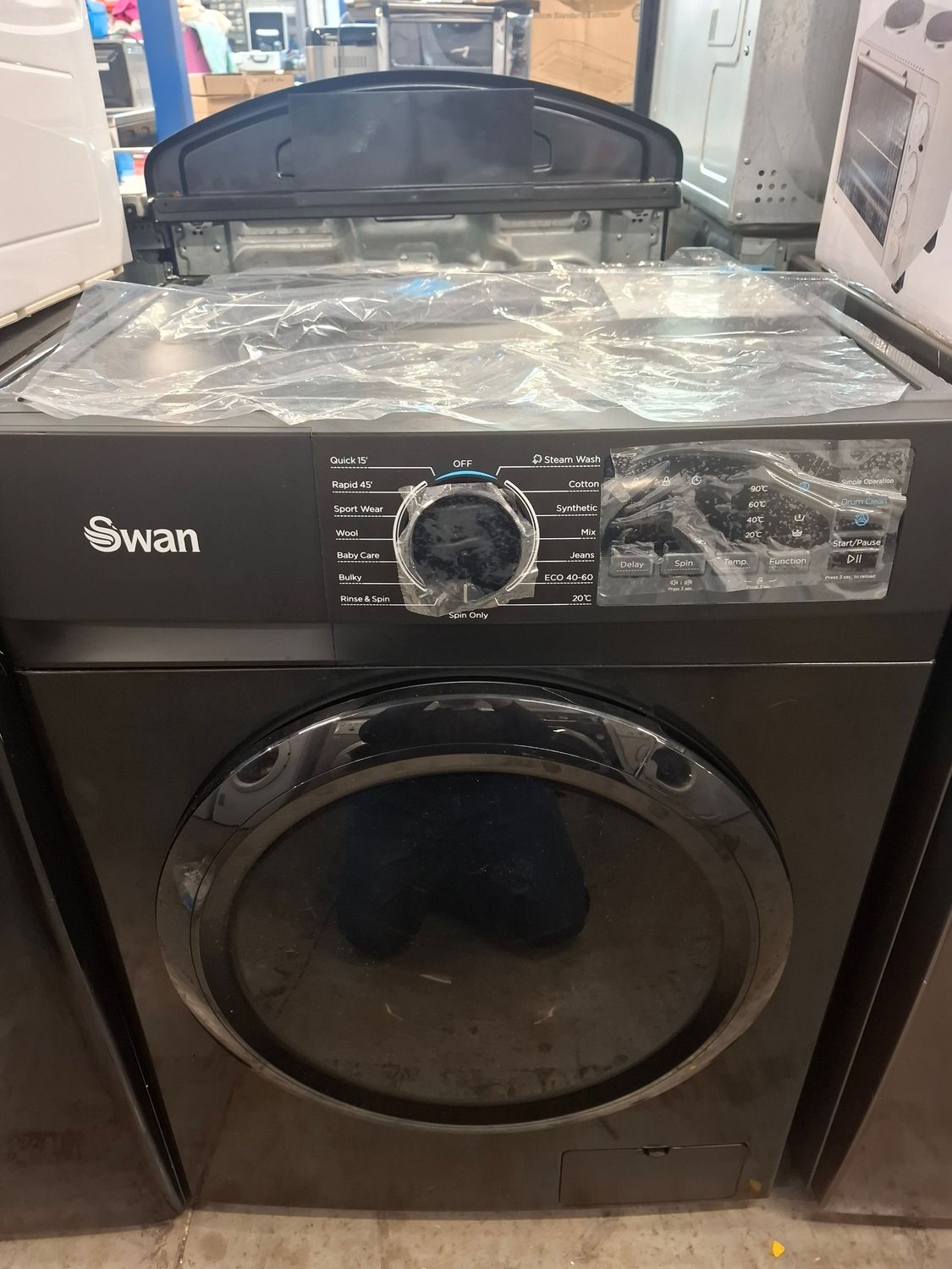 Swan SW75120B 8KG 1400rpm Washing Machine Black New Graded