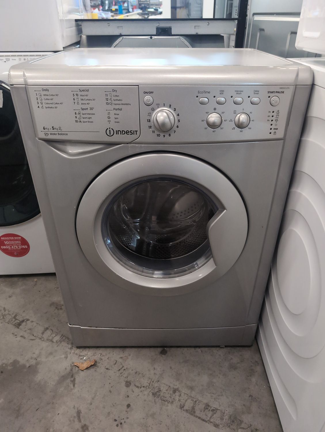 Indesit IWDC6125S 6KG+5KG 1200rpm Washer/Dryer Silver