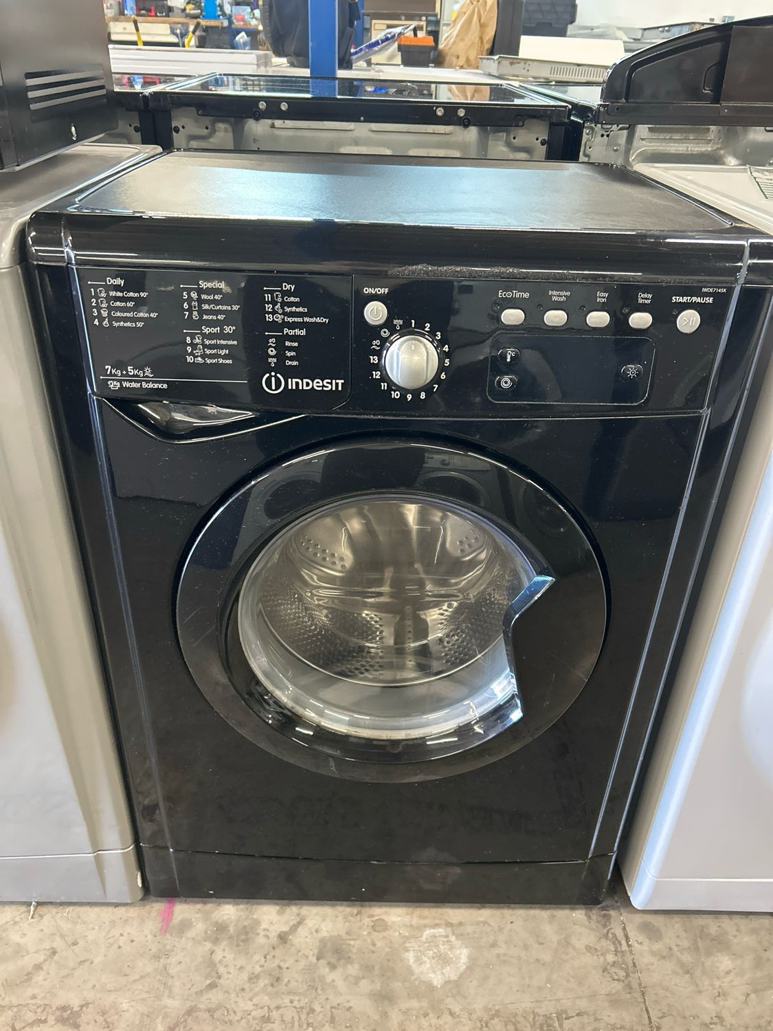 Indesit IWDE7145K 7KG+5KG 1400rpm Washer Dryer Black