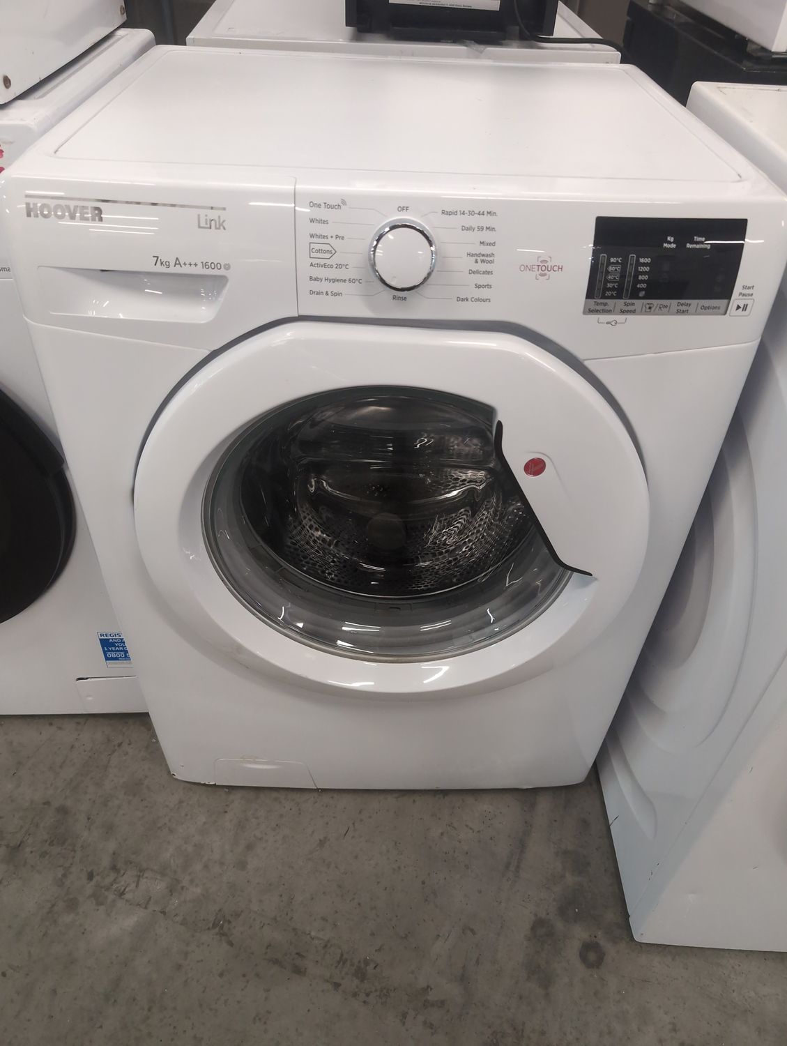 Hoover 7kg 1600rpm Washing Machine White