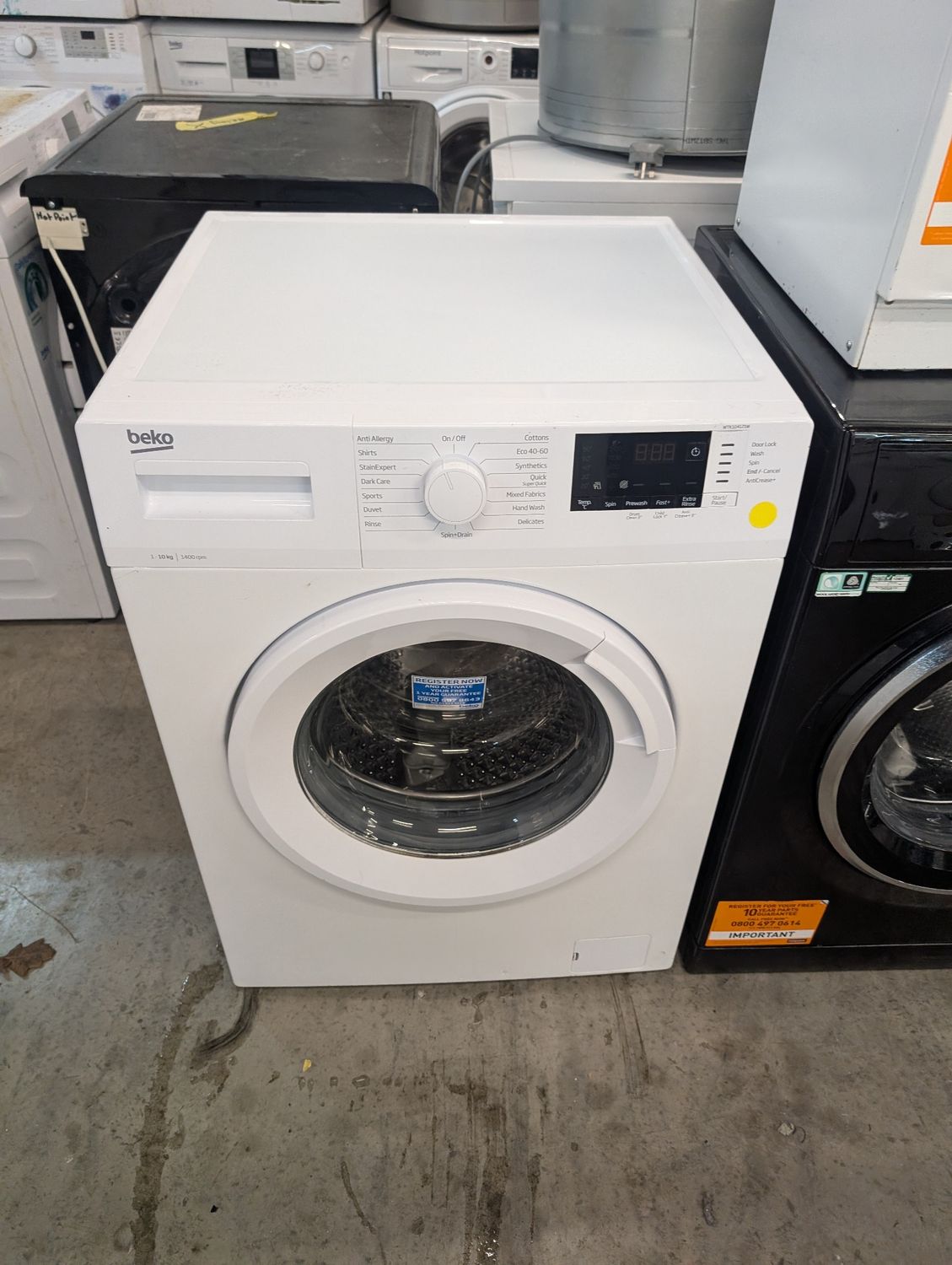 Beko WTK104121W 10kg 1400rpm Washing Machine White