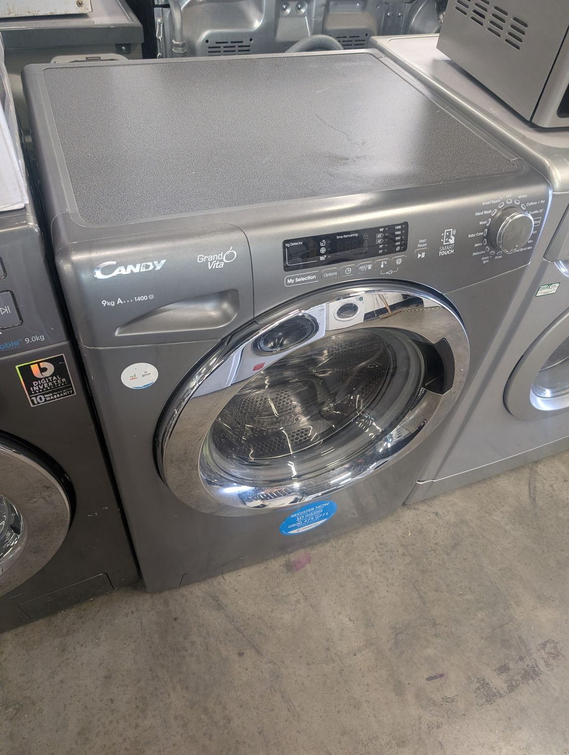 Candy GVS 149DC3R/1-80 9kg 1400 Spin Washing Machine Grey Refurbished