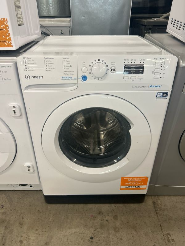 Indesit 8kg 1400rpm Washing Machine White