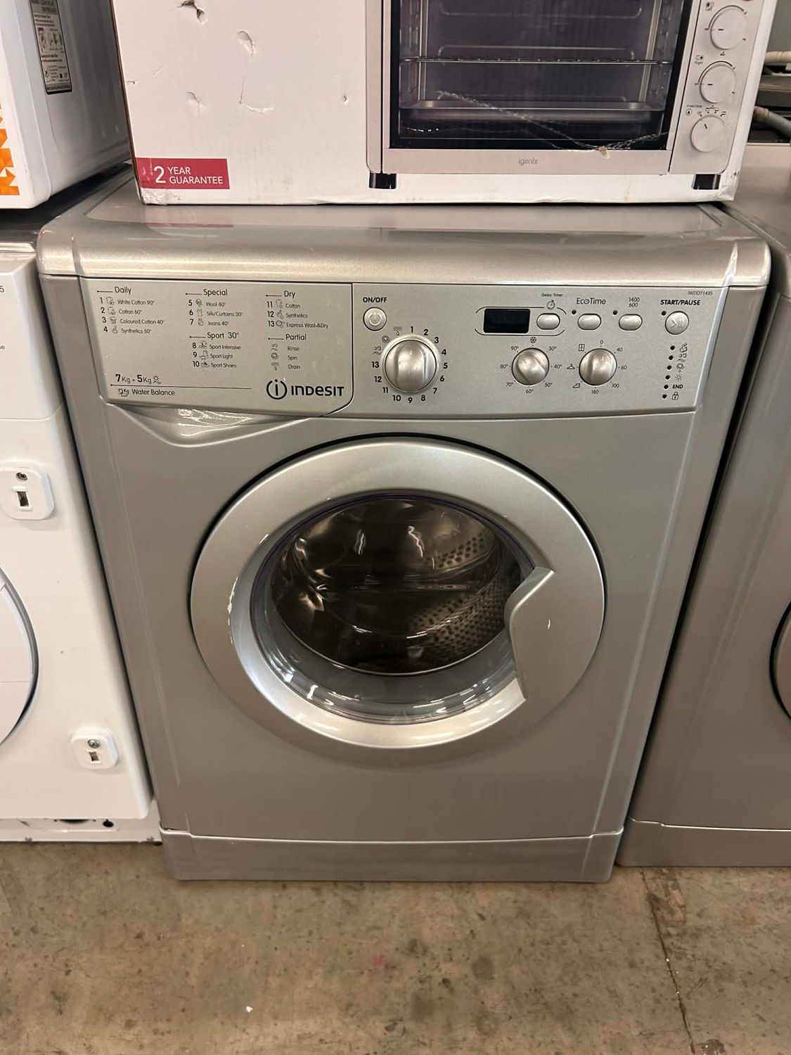 Indesit IWDD7143S 7KG+5KG 1400rpm Washer Dryer Silver