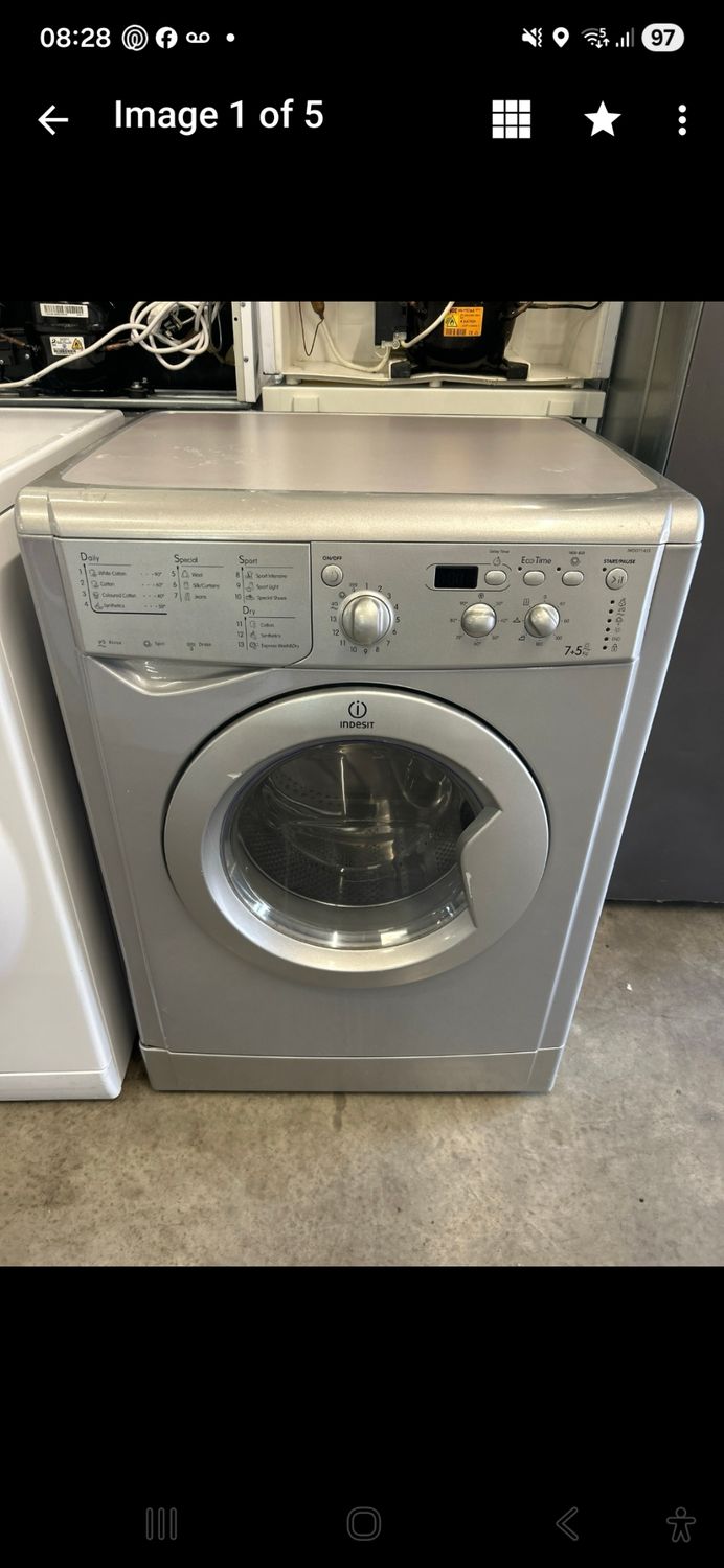 Indesit IWDD7143S 7KG+5KG 1400rpm Washer Dryer Silver