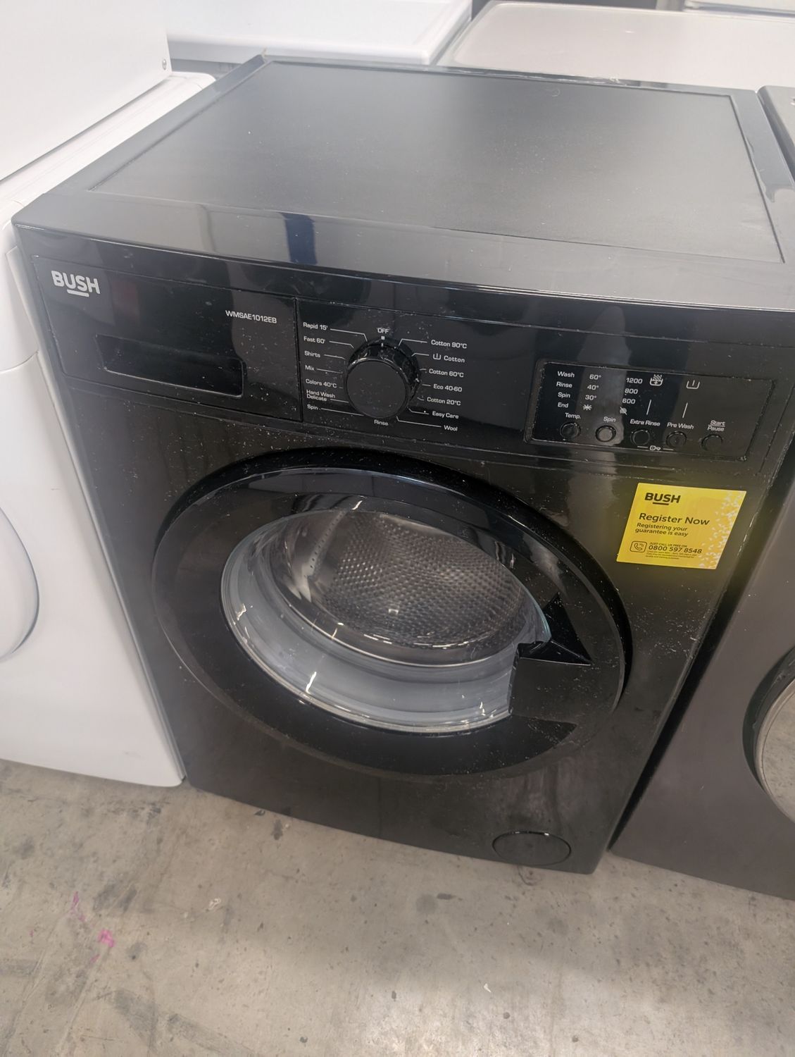 Bush WMSAE1012EB 10KG 1200rpm Washing Machine Black