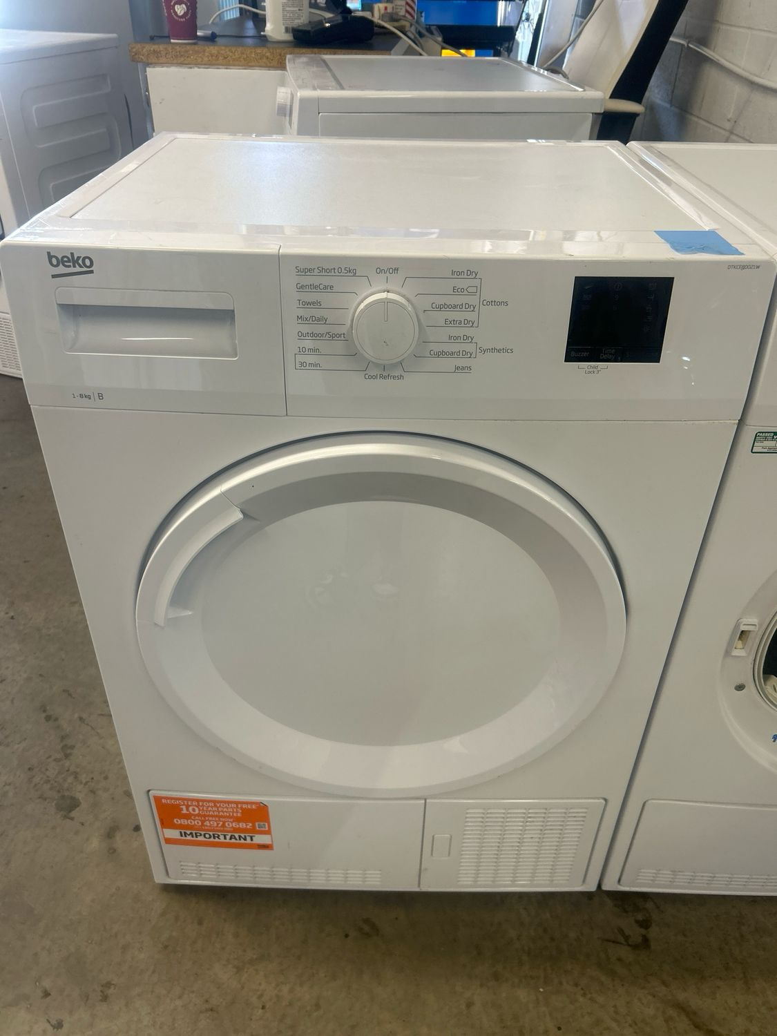 Beko DTKCE80021W 8Kg Condenser Dryer White