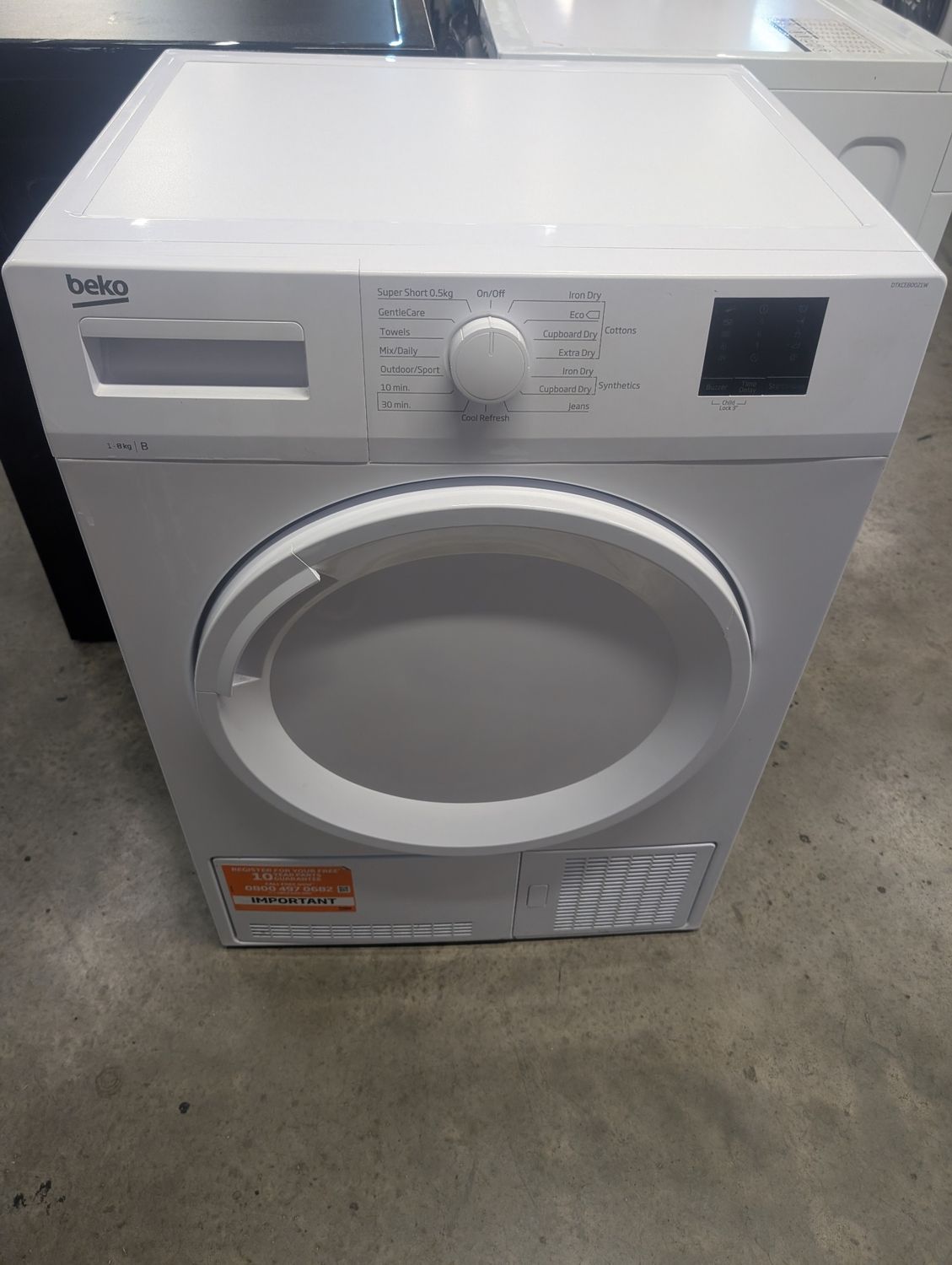 Beko DTKCE80021W 7Kg Condenser Dryer White